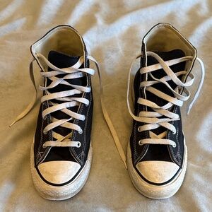 Converse Black High-Tops with White Details